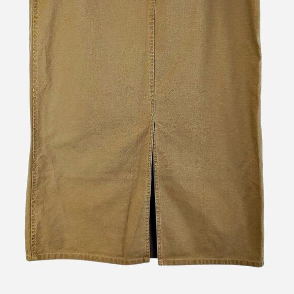 Vintage Y2K Old Navy Khaki Midi Suede Lace Up Front Skirt Bella Swan Core Skirt - Picture 7 of 10